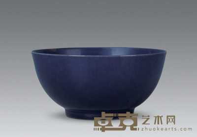 清康熙 茄加紫小碗 直径12cm